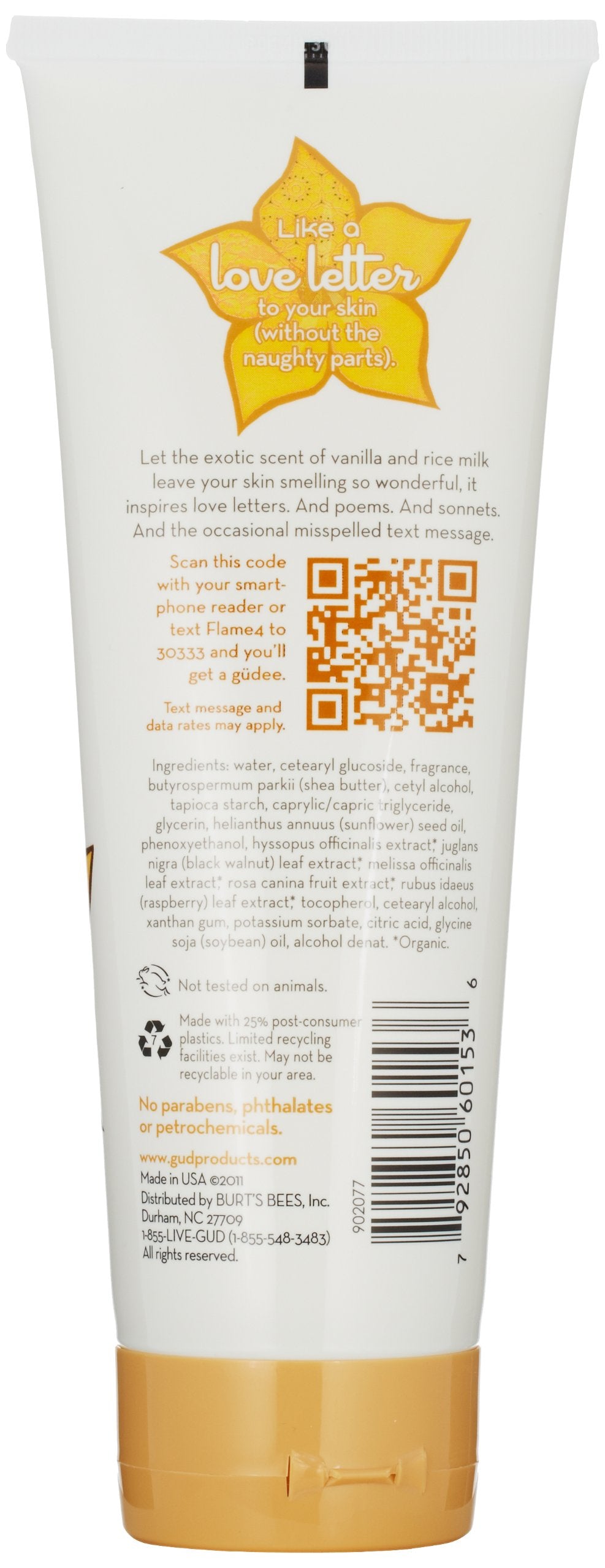 Gud Vanilla Flame Natural Body Lotion, 8 Fluid Ounces