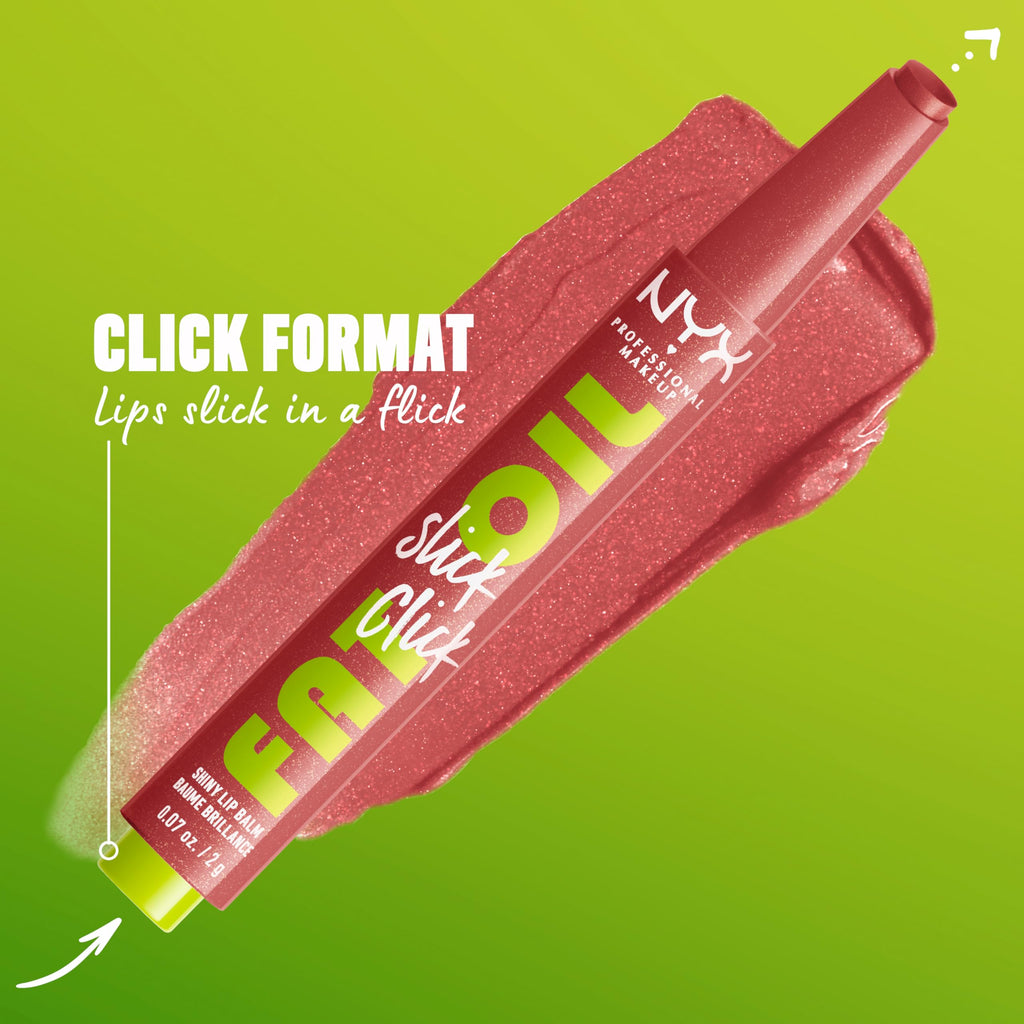 NYX PROFESSIONAL MAKEUP Fat Oil Slick Click, Lightweight, Buildable, Pigmented Vegan Lip Balm