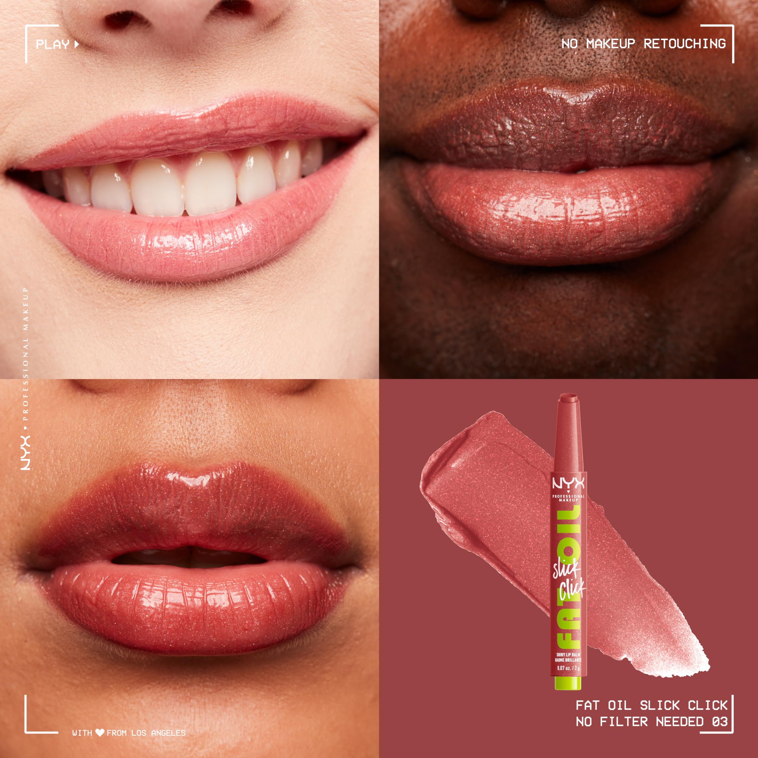 NYX PROFESSIONAL MAKEUP Fat Oil Slick Click, Lightweight, Buildable, Pigmented Vegan Lip Balm