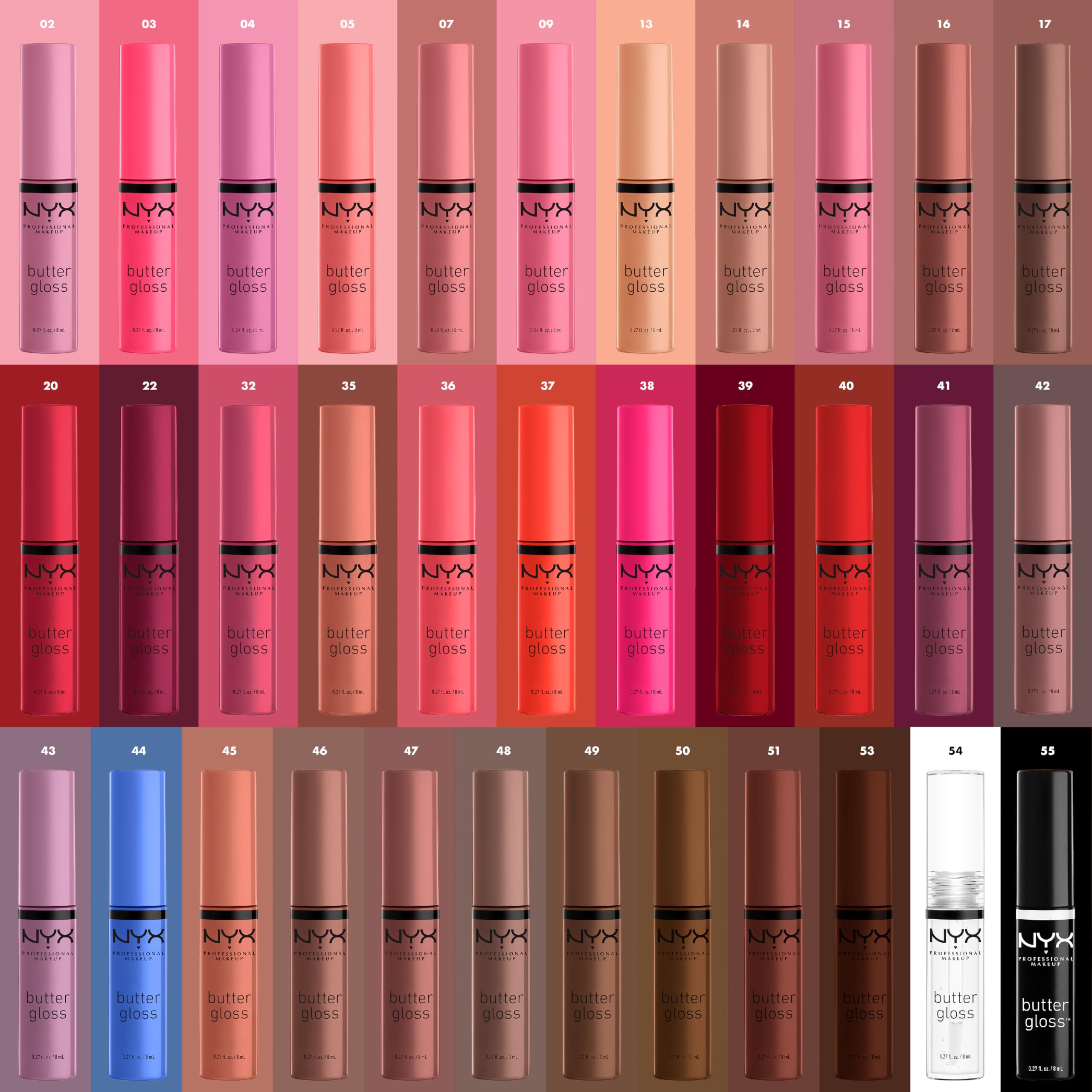 NYX PROFESSIONAL MAKEUP Butter Gloss Brown Sugar, Non-Sticky Lip Gloss - Butterscotch (Neutral Light Brown)