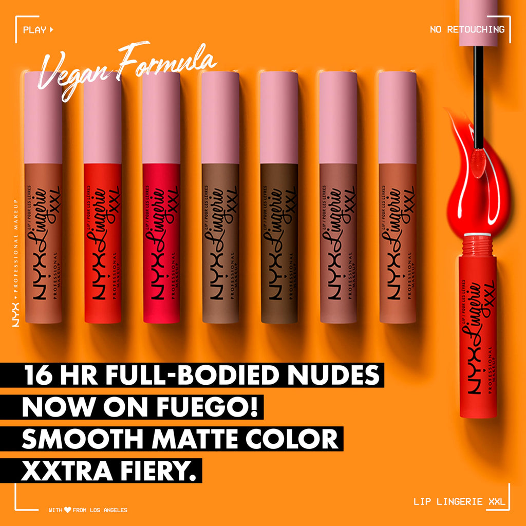 NYX PROFESSIONAL MAKEUP Lip Lingerie XXL Matte Liquid Lipstick - Hot Caramelo (Warm Caramel)