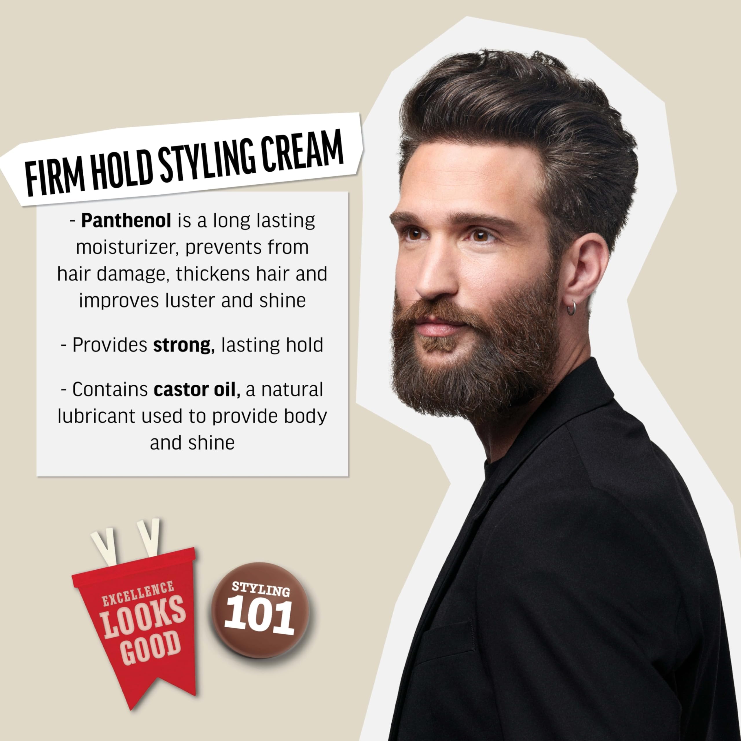 American Crew Men's Hair Styling Cream, Like Gel with Firm Hold and Low Shine, 3.3 Fl Oz