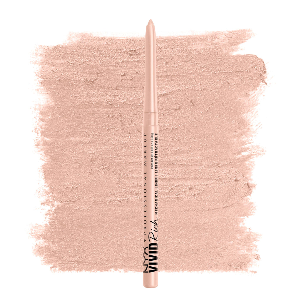 NYX PROFESSIONAL MAKEUP Mechanical Eye Pencil, Vivid Rich Mechanical, Creamy Retractable Eyeliner - Quartz Queen, White Eyeliner