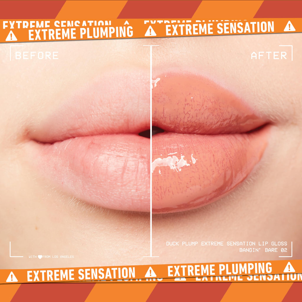 NYX PROFESSIONAL MAKEUP Duck Plump High Pigment Lip Gloss, Lip Plumper Gloss with Spicy Ginger - Bangin Bare