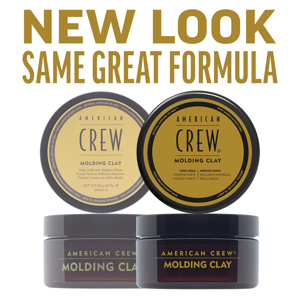American Crew Men's Hair Molding Clay (OLD VERSION), Like Hair Gel with High Hold with Medium Shine, 3 Oz (Pack of 1)