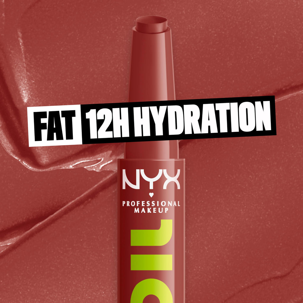 NYX PROFESSIONAL MAKEUP Fat Oil Slick Click, Lightweight, Buildable, Pigmented Vegan Lip Balm
