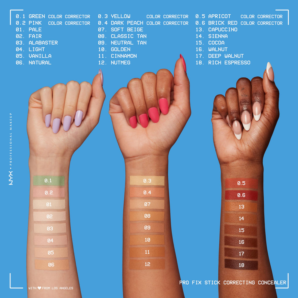 NYX PROFESSIONAL MAKEUP Pro Fix Stick Correcting Concealer, Buildable Medium Coverage Concealer Stick - Walnut