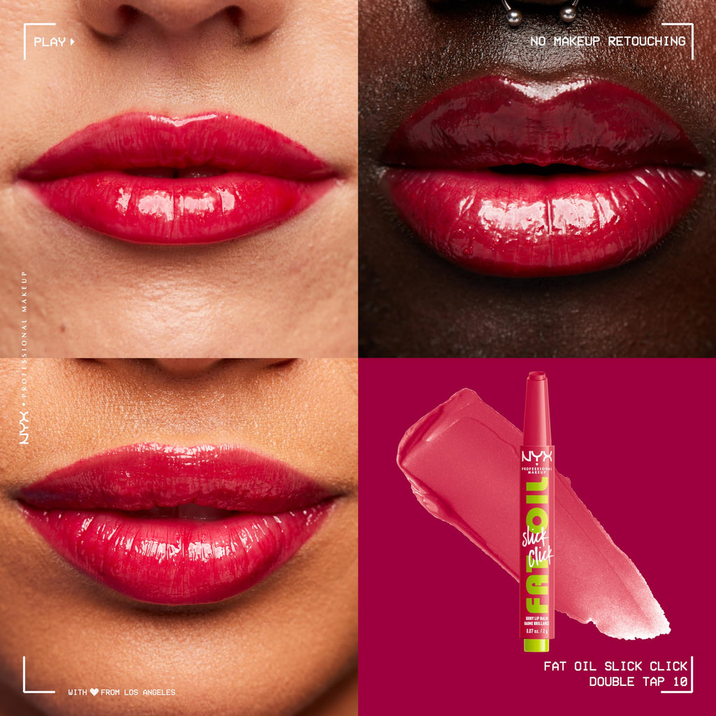 NYX PROFESSIONAL MAKEUP Fat Oil Slick Click, Lightweight, Buildable, Pigmented Vegan Lip Balm