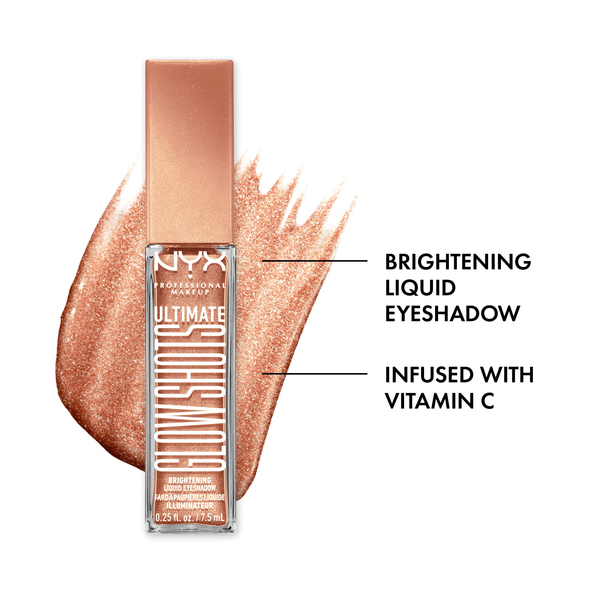 NYX PROFESSIONAL MAKEUP Ultimate Glow Shots, Liquid Eyeshadow, Long-Lasting Shimmer Eye Shadow with Vitamin C