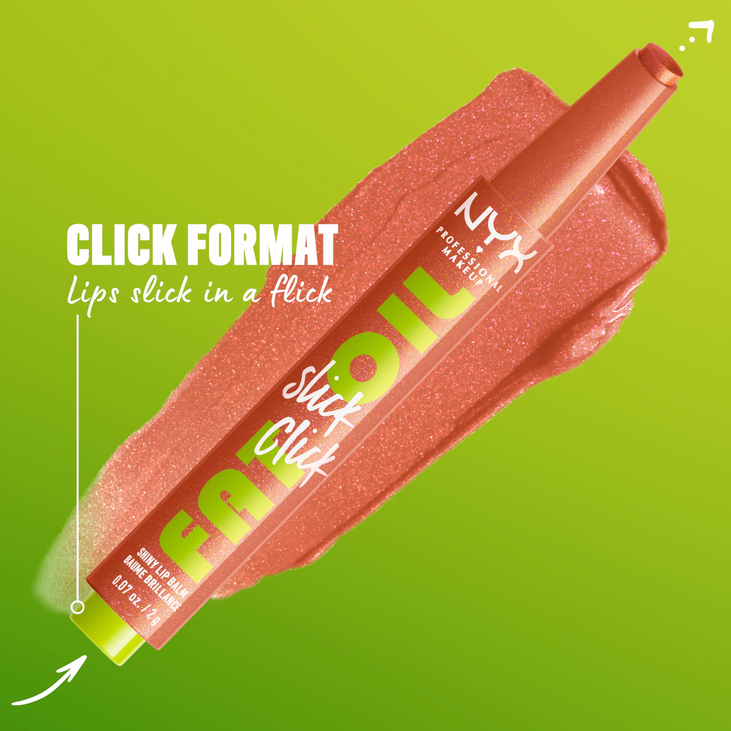 NYX PROFESSIONAL MAKEUP Fat Oil Slick Click, Lightweight, Buildable, Pigmented Vegan Lip Balm