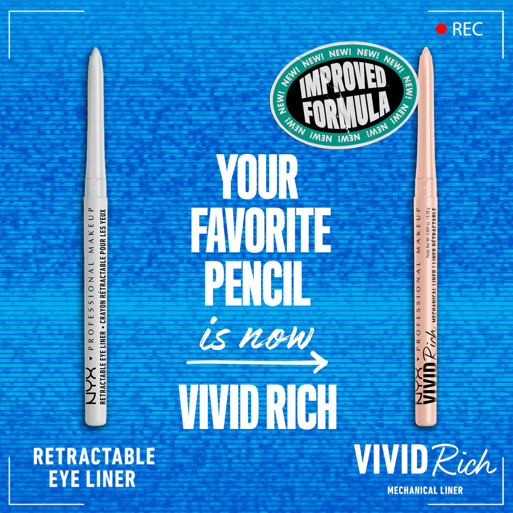 NYX PROFESSIONAL MAKEUP Mechanical Eye Pencil, Vivid Rich Mechanical, Creamy Retractable Eyeliner