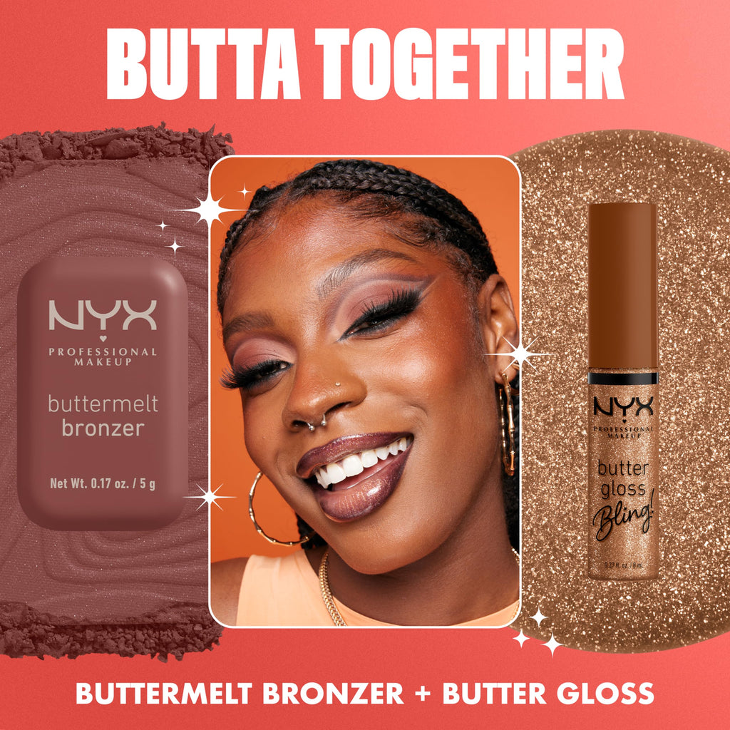 NYX Professional Makeup Butter Gloss Bling Lip Gloss, Non Sticky and Shiny Vegan Lip Makeup - Shimmer Down