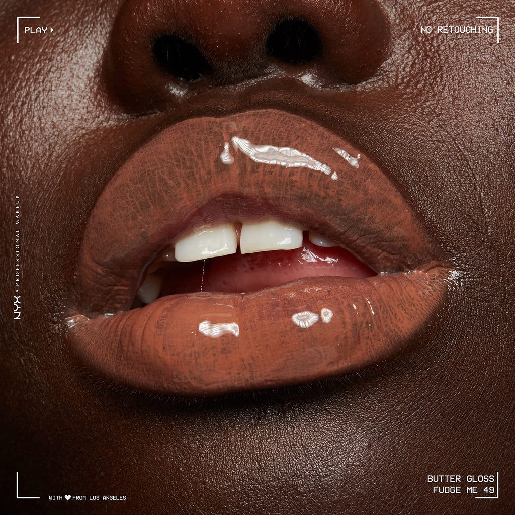 NYX PROFESSIONAL MAKEUP Butter Gloss Brown Sugar, Non-Sticky Lip Gloss - Fudge Me (Warm Brown)