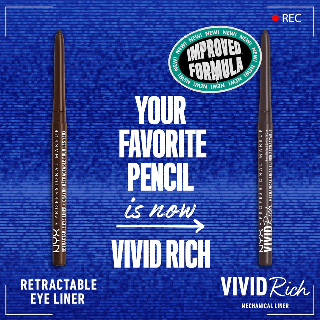 NYX PROFESSIONAL MAKEUP Mechanical Eye Pencil, Vivid Rich Mechanical, Creamy Retractable Eyeliner