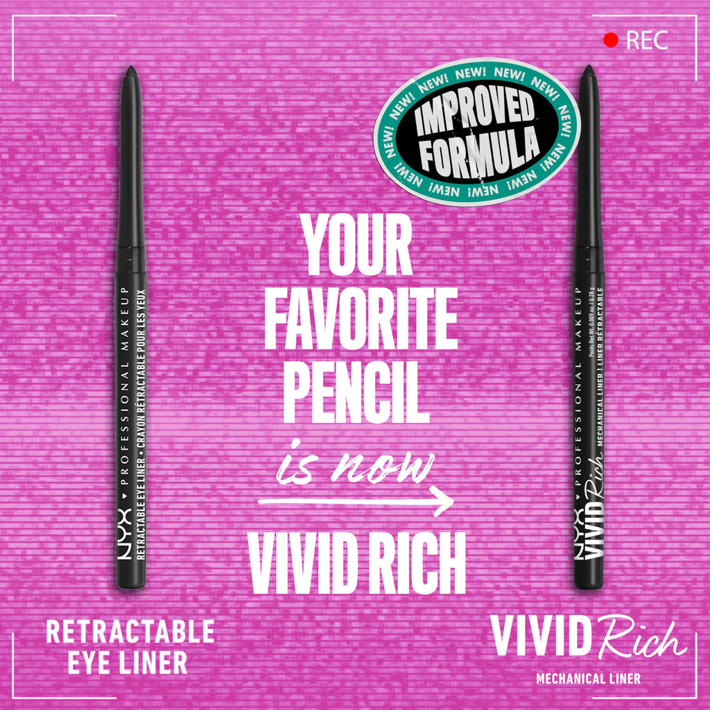 NYX PROFESSIONAL MAKEUP Mechanical Eye Pencil, Vivid Rich Mechanical, Creamy Retractable Eyeliner