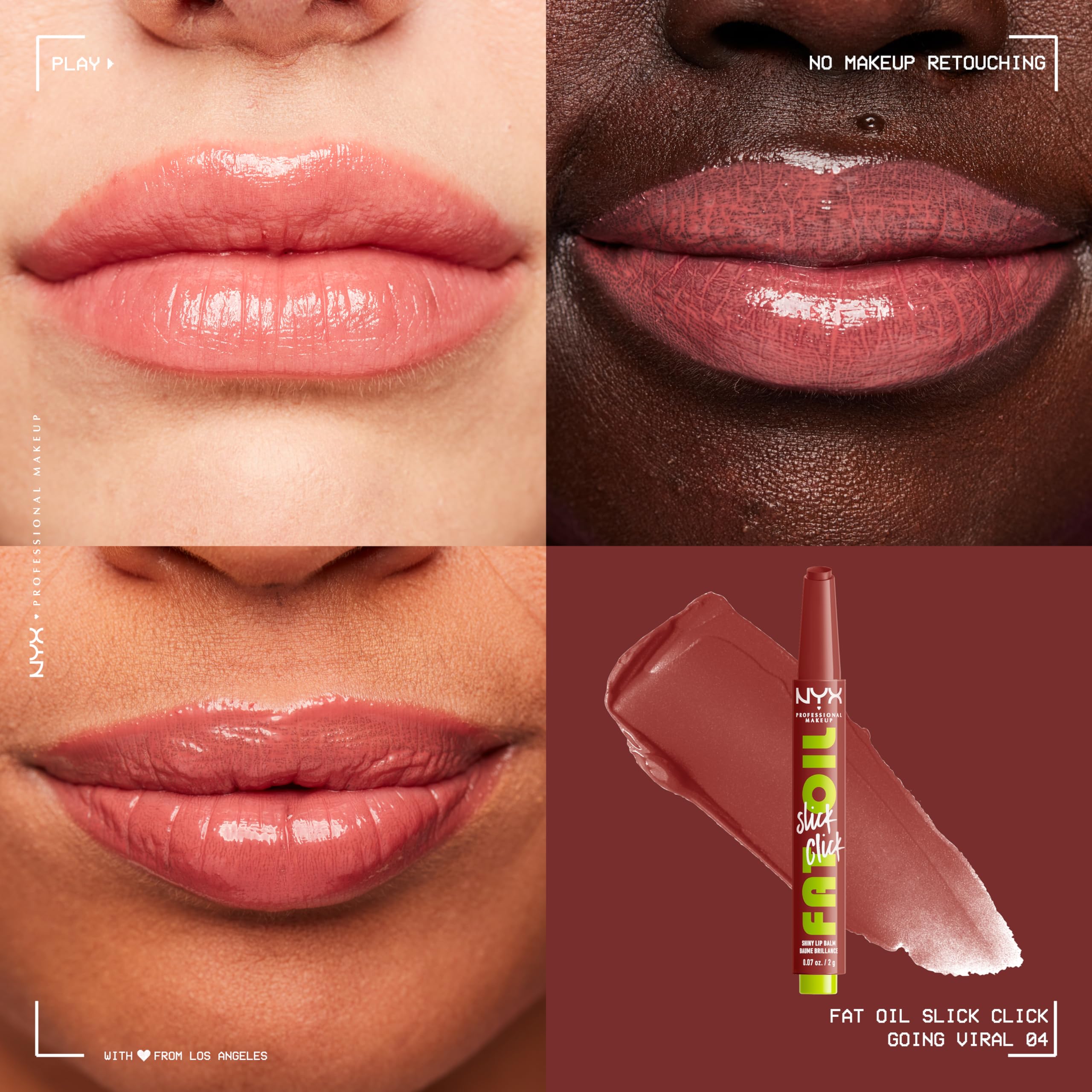 NYX PROFESSIONAL MAKEUP Fat Oil Slick Click, Lightweight, Buildable, Pigmented Vegan Lip Balm