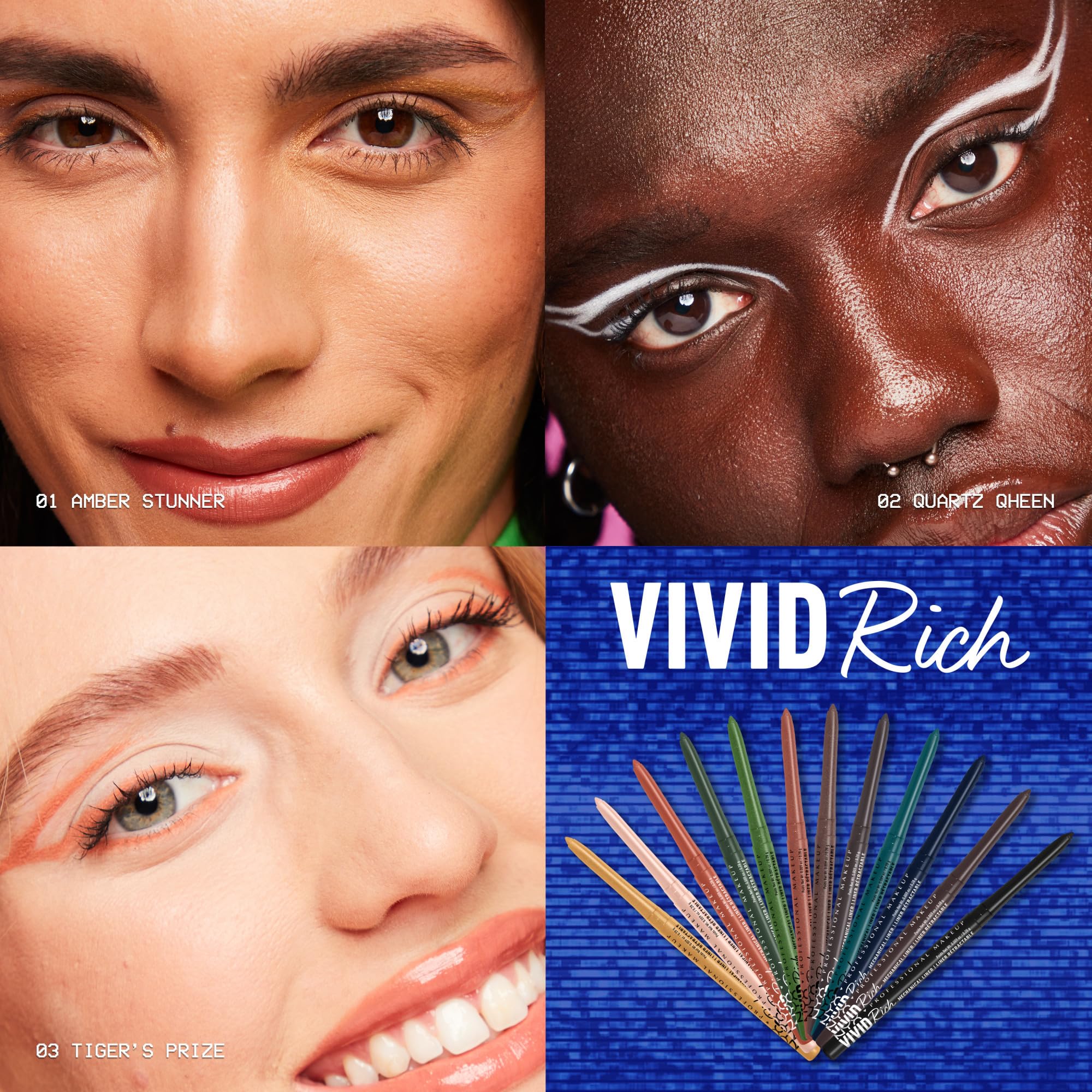 NYX PROFESSIONAL MAKEUP Mechanical Eye Pencil, Vivid Rich Mechanical, Creamy Retractable Eyeliner