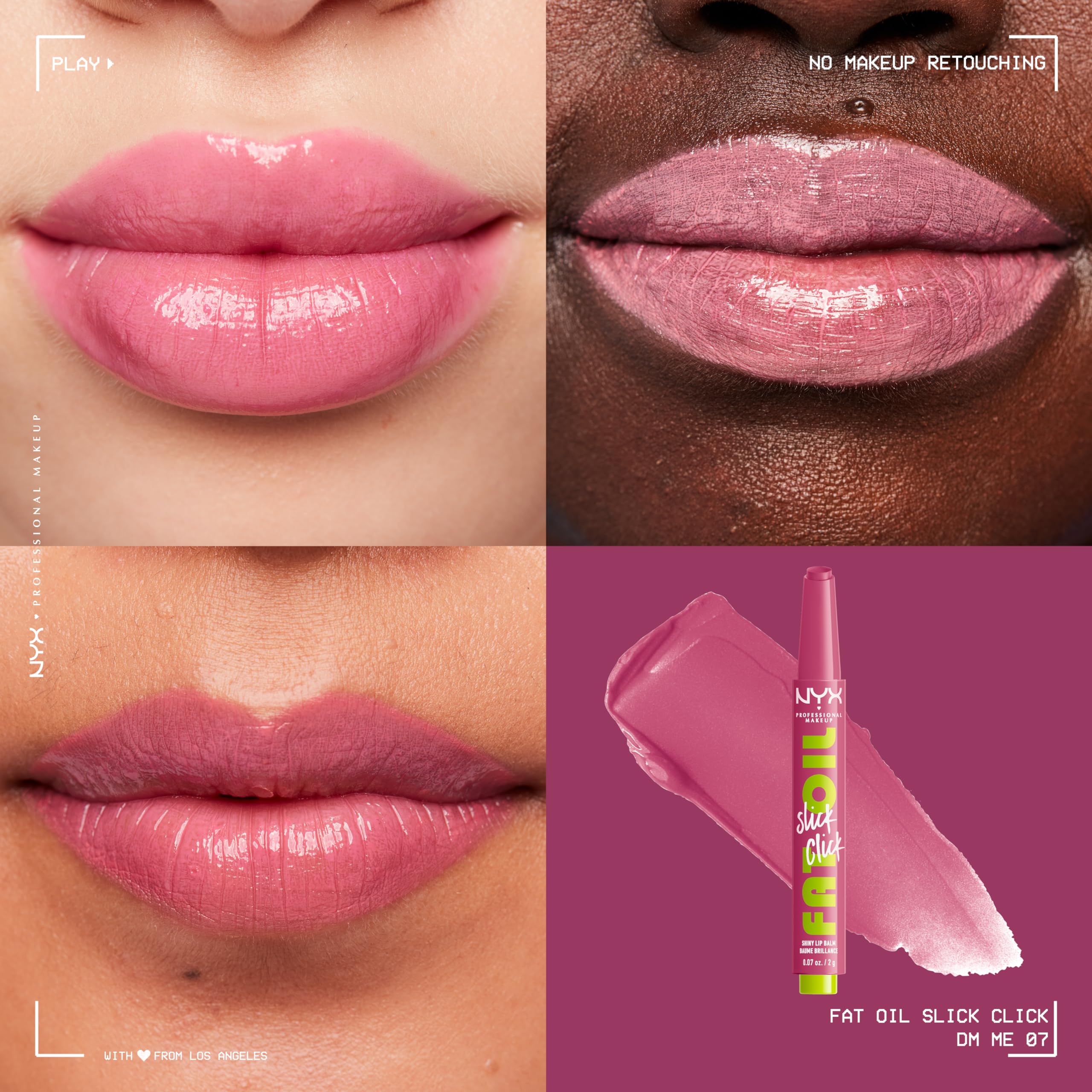 NYX PROFESSIONAL MAKEUP Fat Oil Slick Click, Lightweight, Buildable, Pigmented Vegan Lip Balm